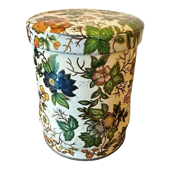 Daher Floral Cylinder Tin with Lid – Made in England, Cottagecore Botanical - Picture 6 of 12